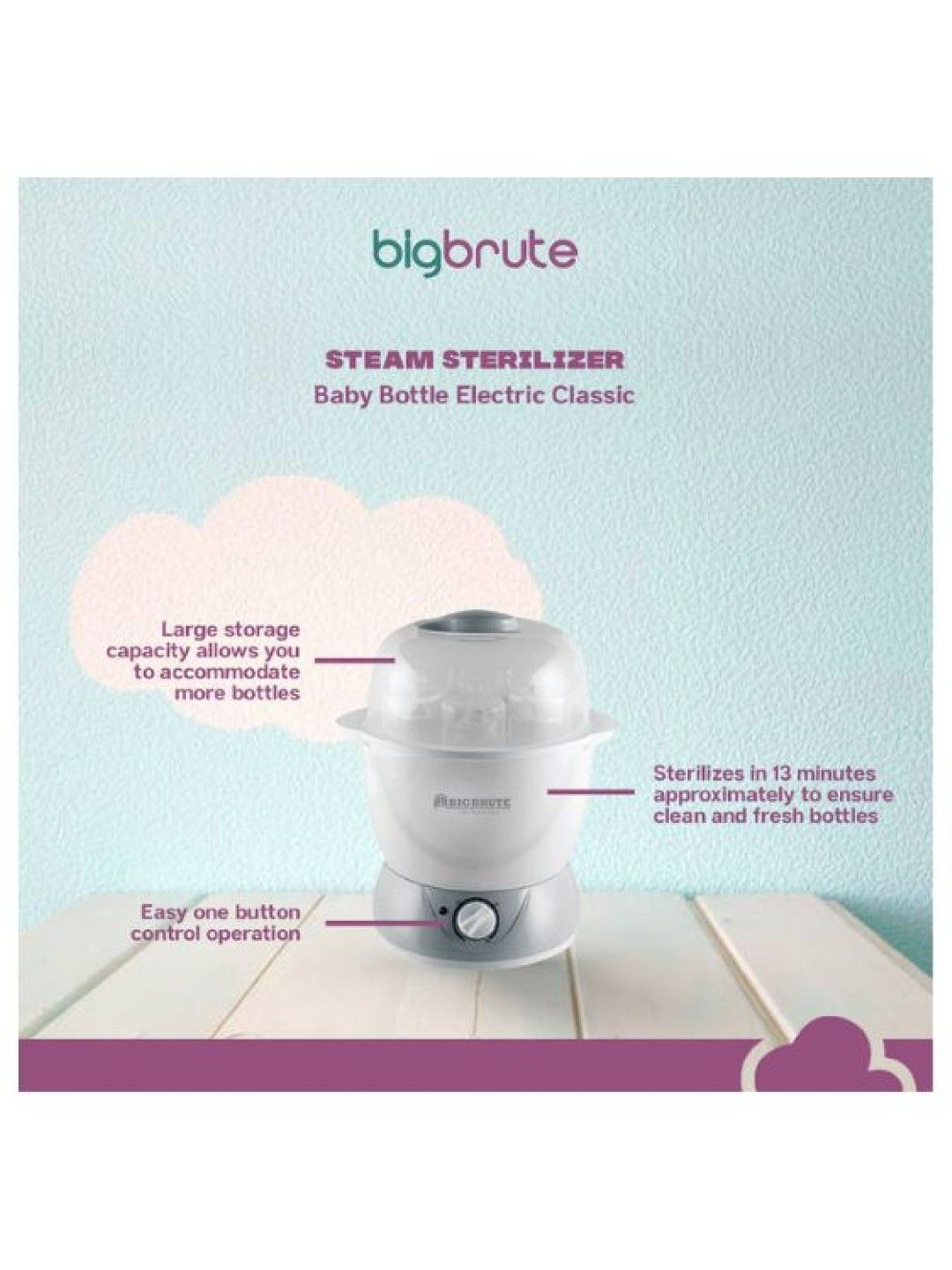 Big Brute Baby Steam Sterilizer Classic (White- Image 2)