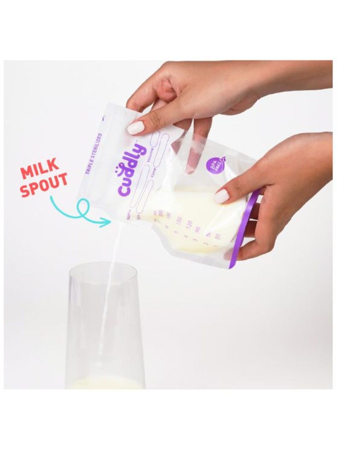 Cuddly Premium Extra-Thick Breastmilk Storage Bag with Spout 200ml (30 Bags) (No Color- Image 2)