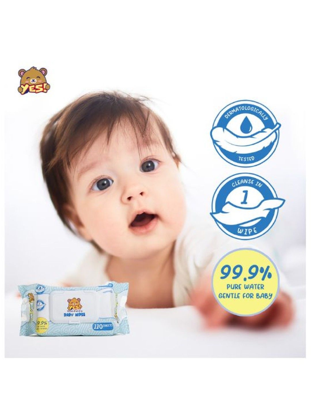 YES! Baby Wipes UNSCENTED (110s) (No Color- Image 4)