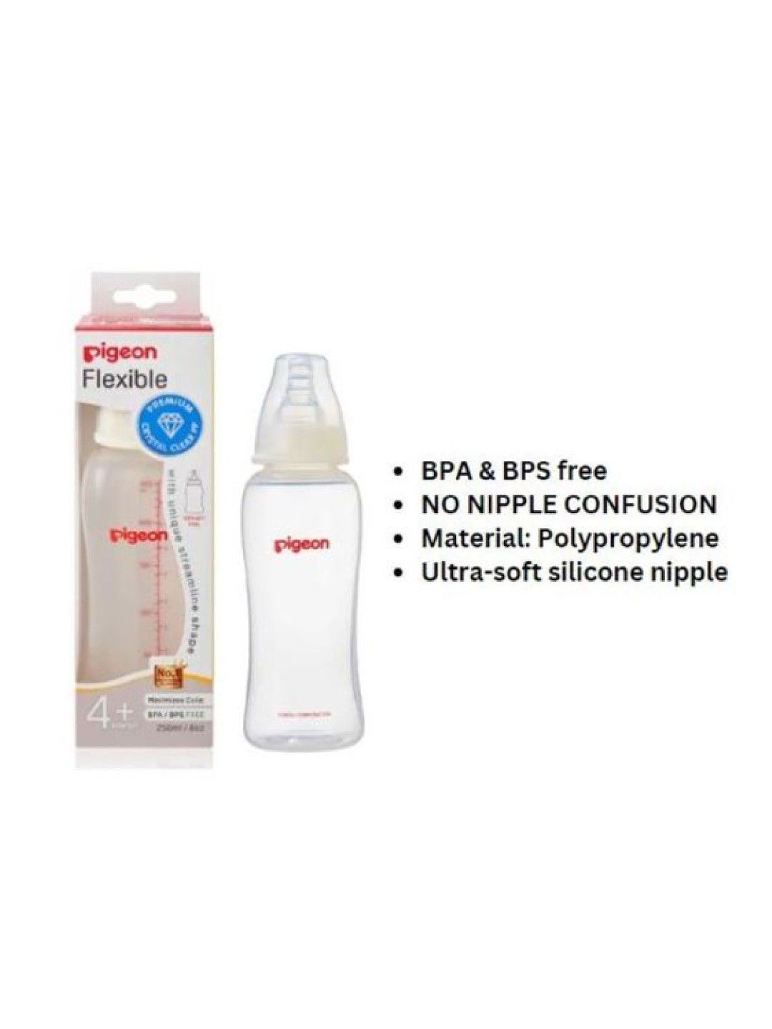 Pigeon Crystal Clear Streamline Bottle (250ml) (No Color- Image 2)