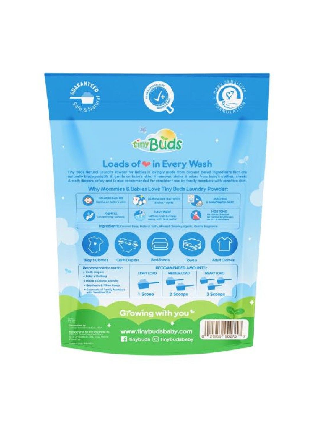 Tiny Buds Natural Laundry Powder for Babies (2kg) (No Color- Image 2)