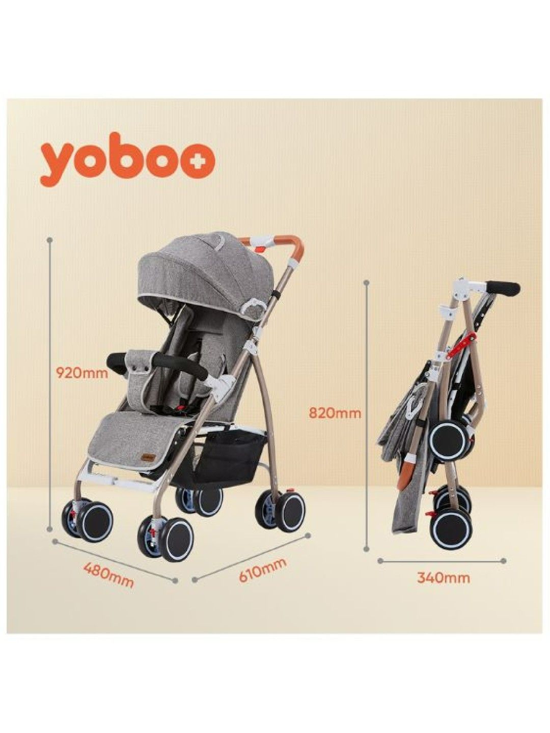 Yoboo Foldable Baby Stroller (No Color- Image 2)