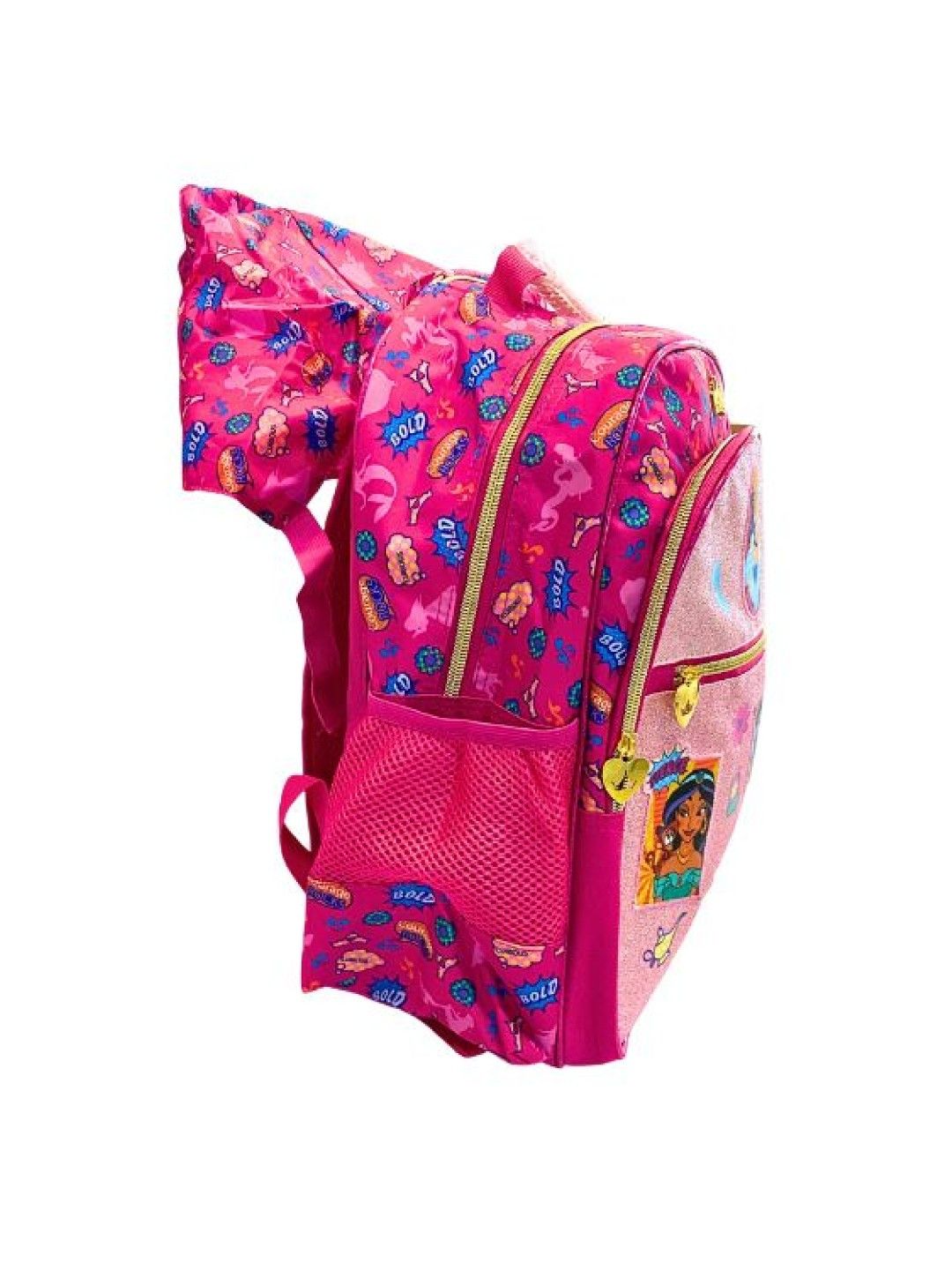 Disney Princess Girls' 15inch School Backpack with Hoodie (Pink- Image 2)