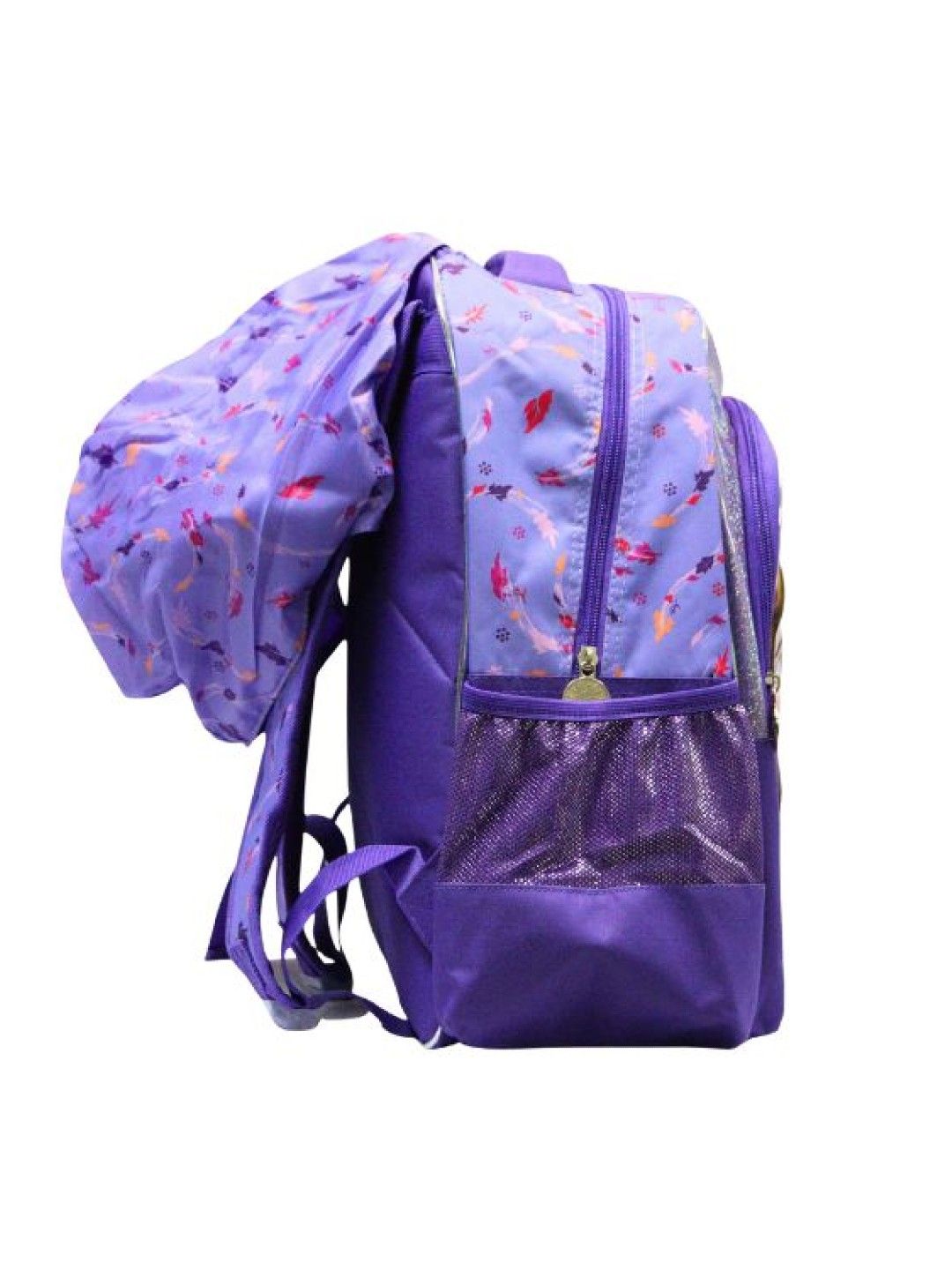 Disney Frozen Girls' 16inch School Backpack with Hoodie (Purple- Image 2)