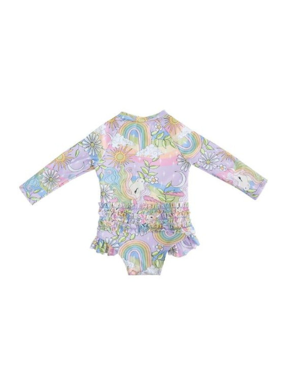 Little Paddler Swimsuit For Kids Little Charlotte Rashguard Long Sleeves (Whimsical Unicorn- Image 2)