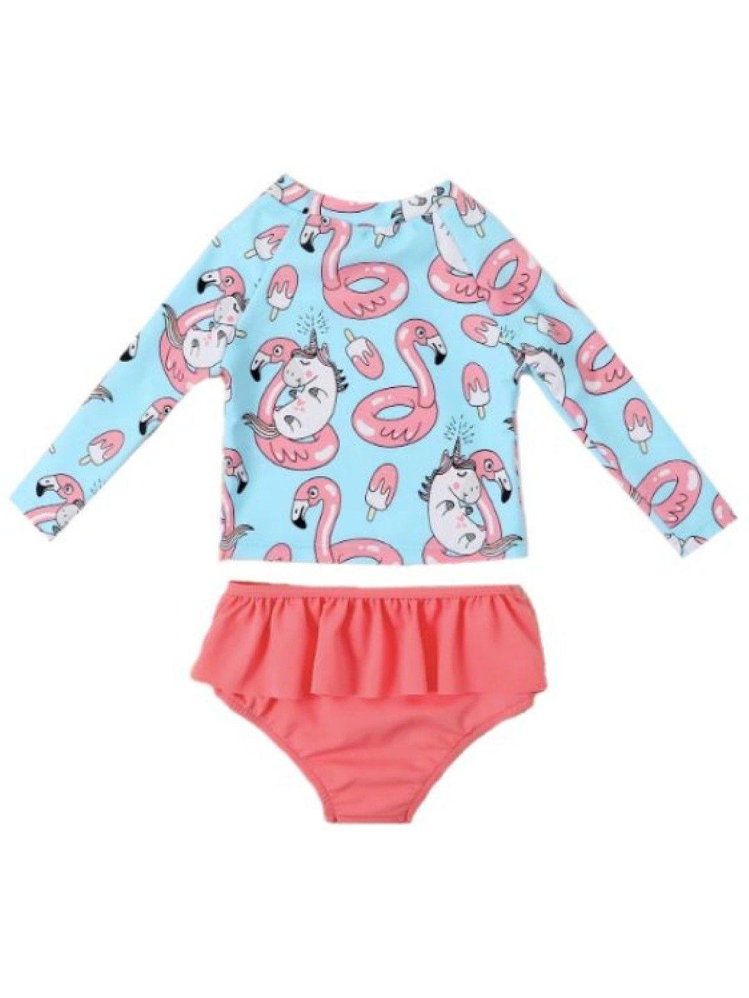 Little Paddler Swimsuit For Kids Little Ami Two-Piece Rashguard (Flamingo- Image 2)