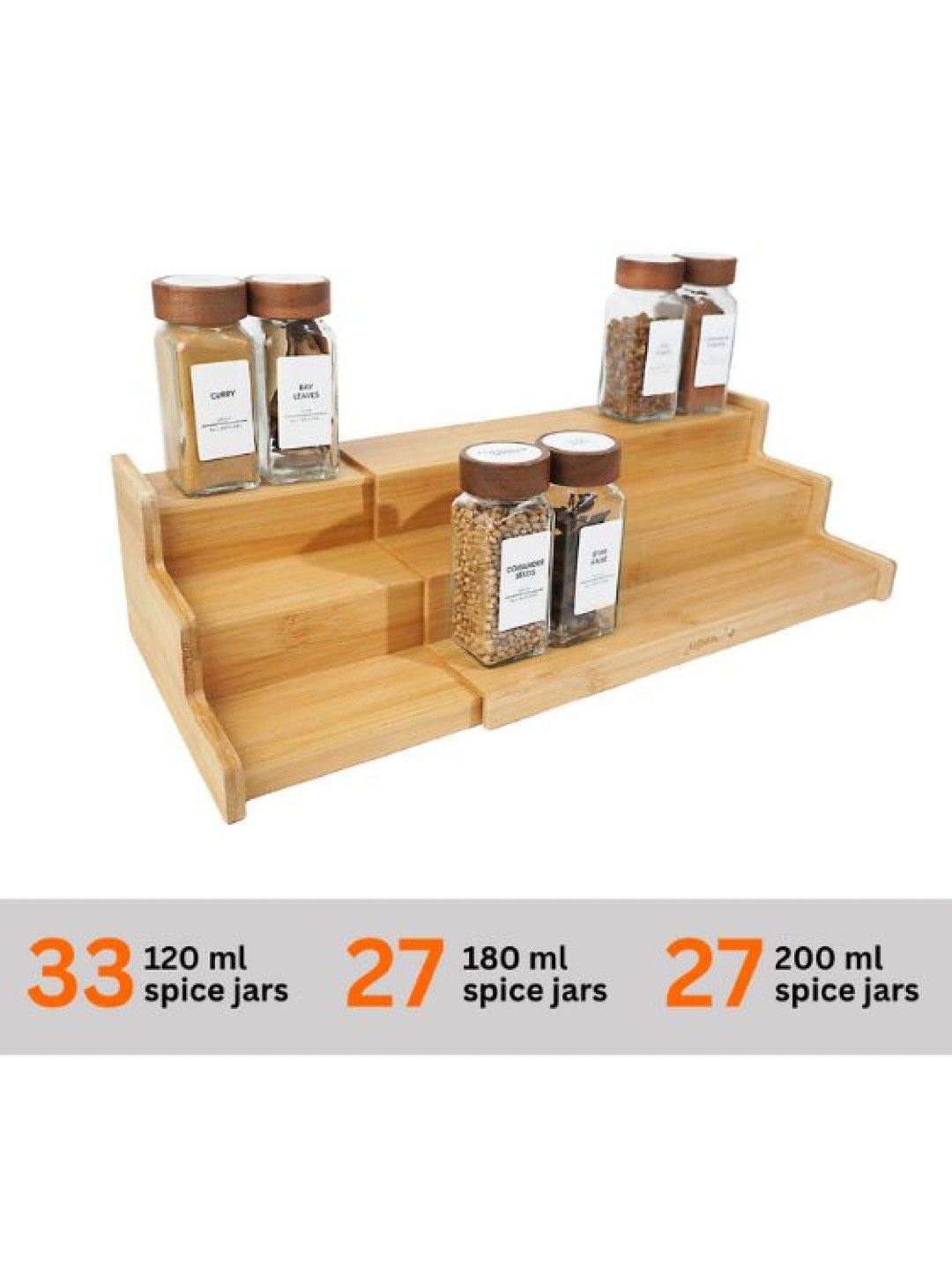 Ayousin Bamboo Expandable Spice Rack (No Color- Image 2)