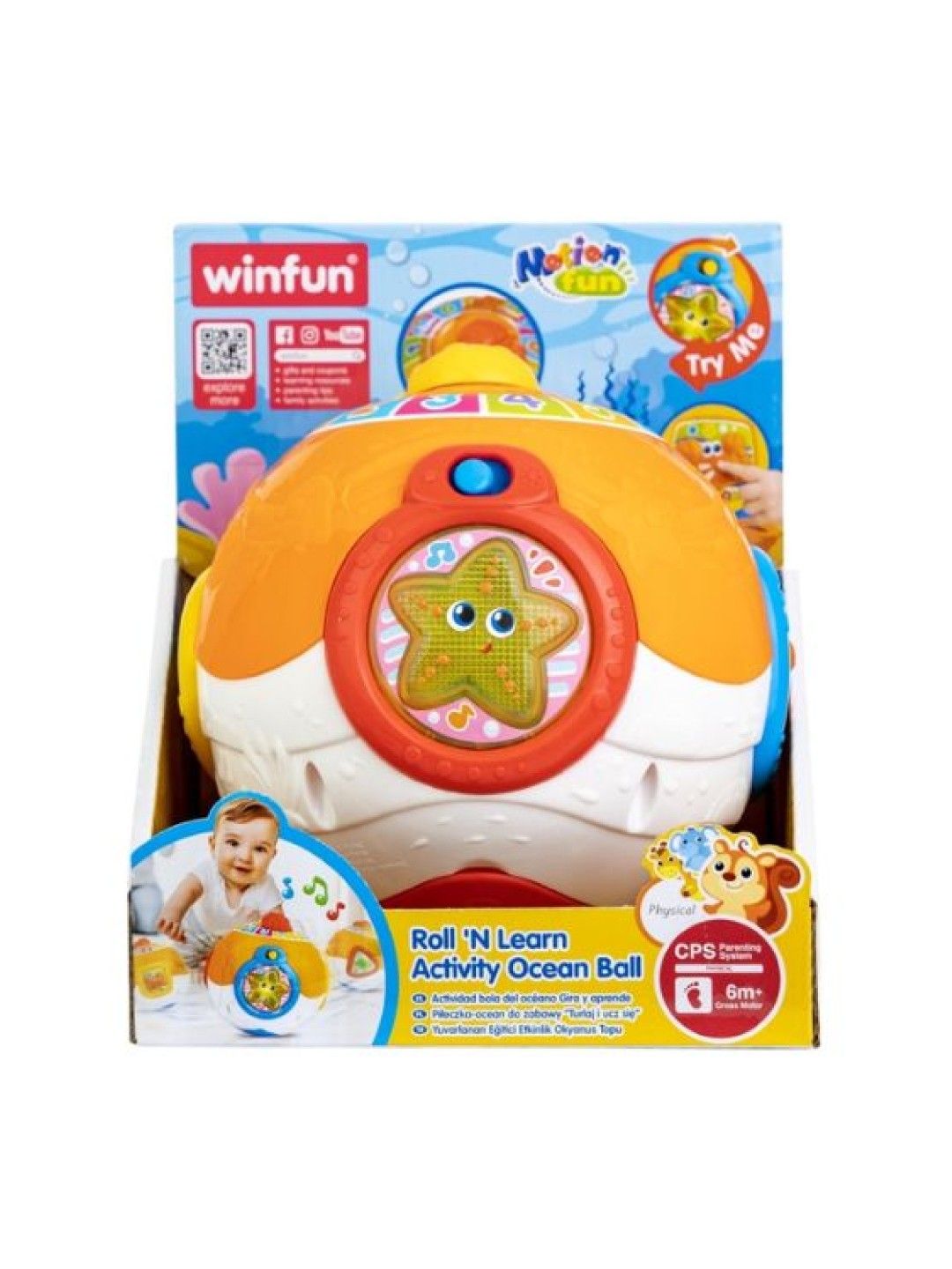 winfun Roll ‘N Learn Activity Ocean Ball (No Color- Image 2)