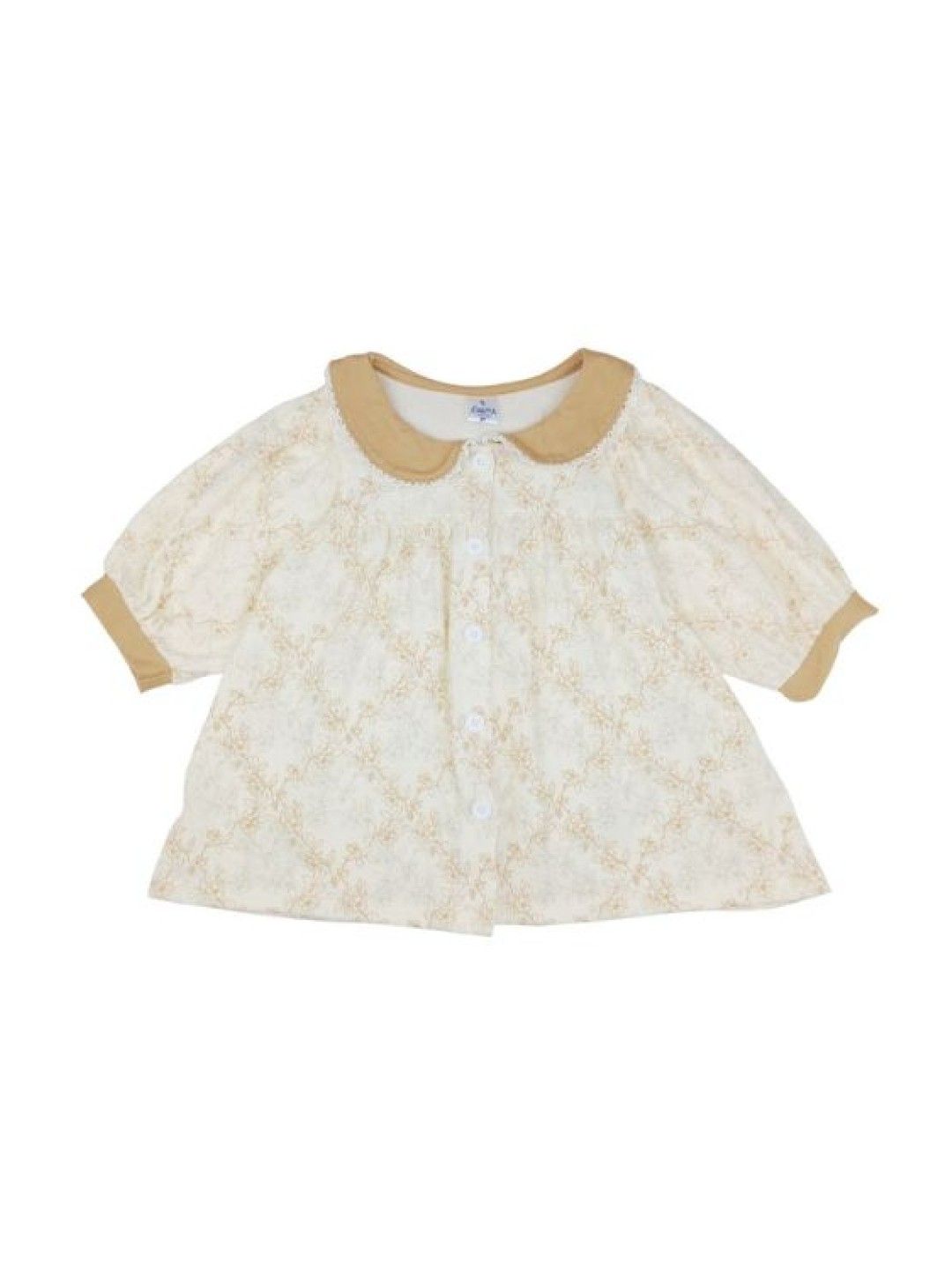 Looms Toddler Girls Round Collar Short Dress with Bloomer Shorts - Haraya Collection (No Color- Image 2)