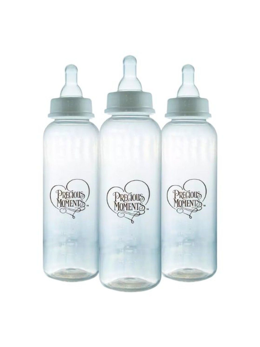 Precious Moments Regular Clear White Feeding Bottles Set of 3 (12oz) (No Color- Image 2)