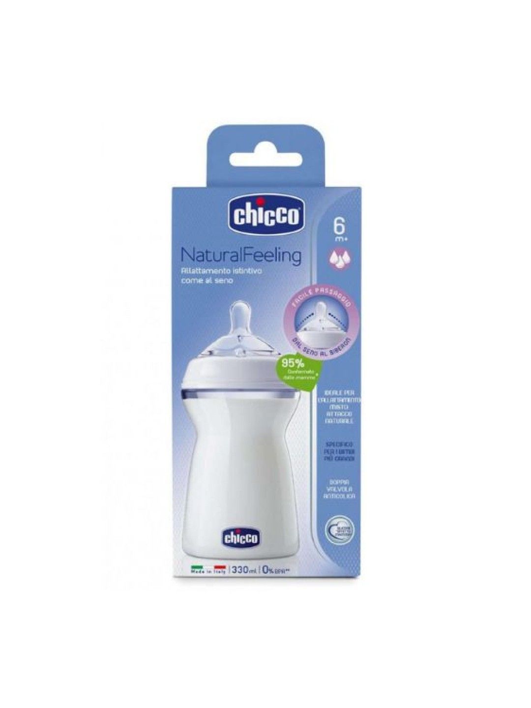 Chicco Natural Feeling Bottle 6M+ 330ml (No Color- Image 2)