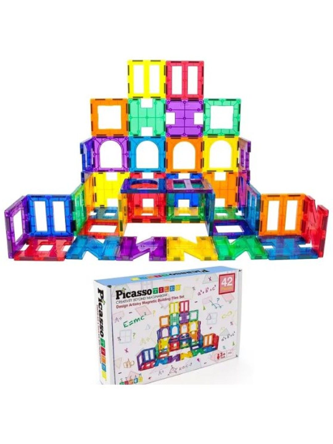 Picasso Tiles Magnetic Tiles (42pcs) (No Color- Image 2)