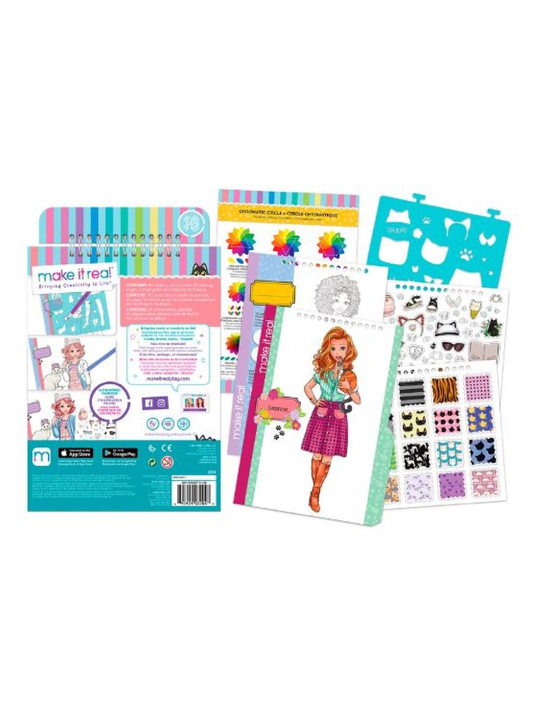 Make It Real Fashion Design Sketchbook - Pretty Kitty (No Color- Image 2)