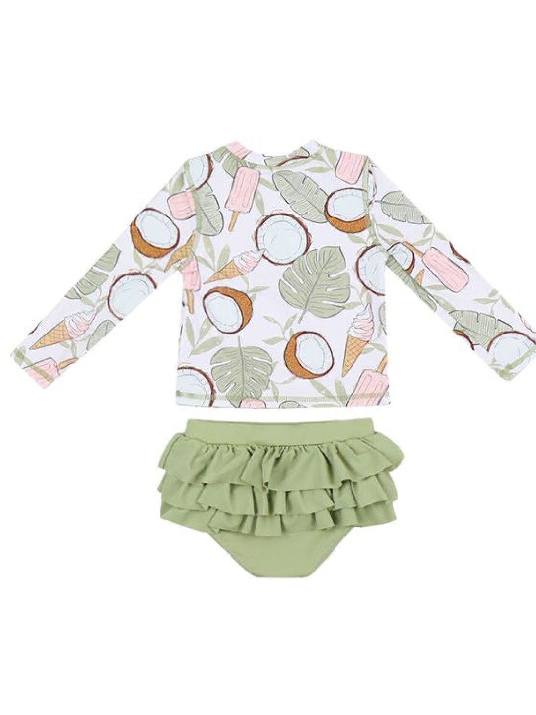 Little Paddler Little Lyla Longsleeves Rashguard for Baby Girl (Coconut- Image 2)