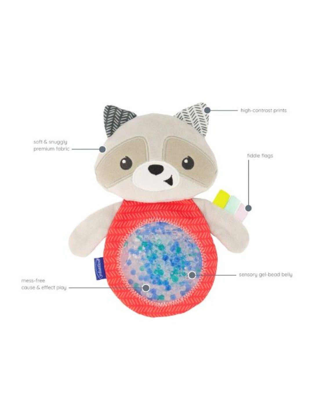Infantino Seek & Squish Gel-Pouch Pal (Raccoon) (No Color- Image 2)
