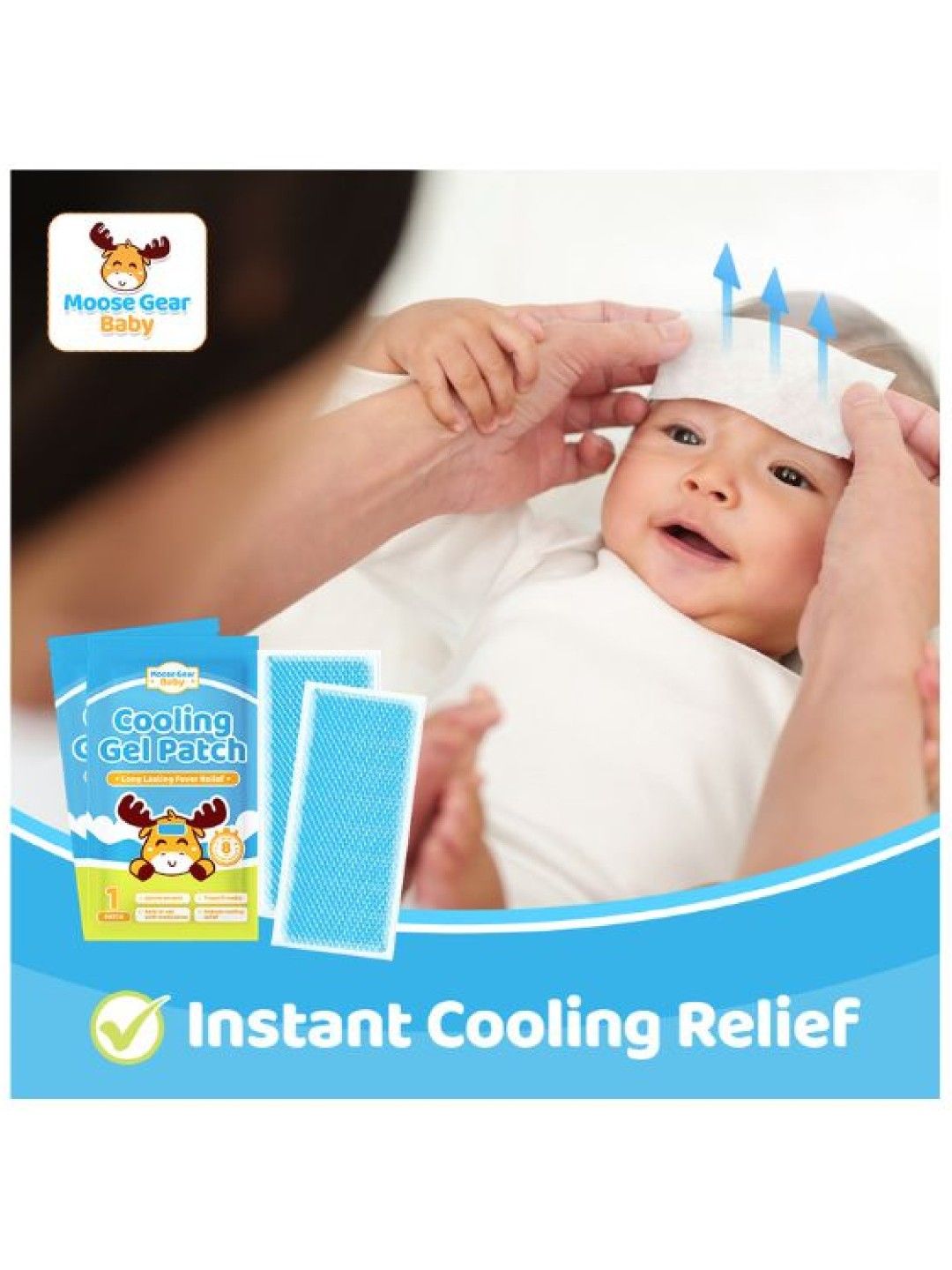 Moose Gear Baby Cooling Gel Fever Patch for Babies & Kids (2 Patches) (No Color- Image 2)