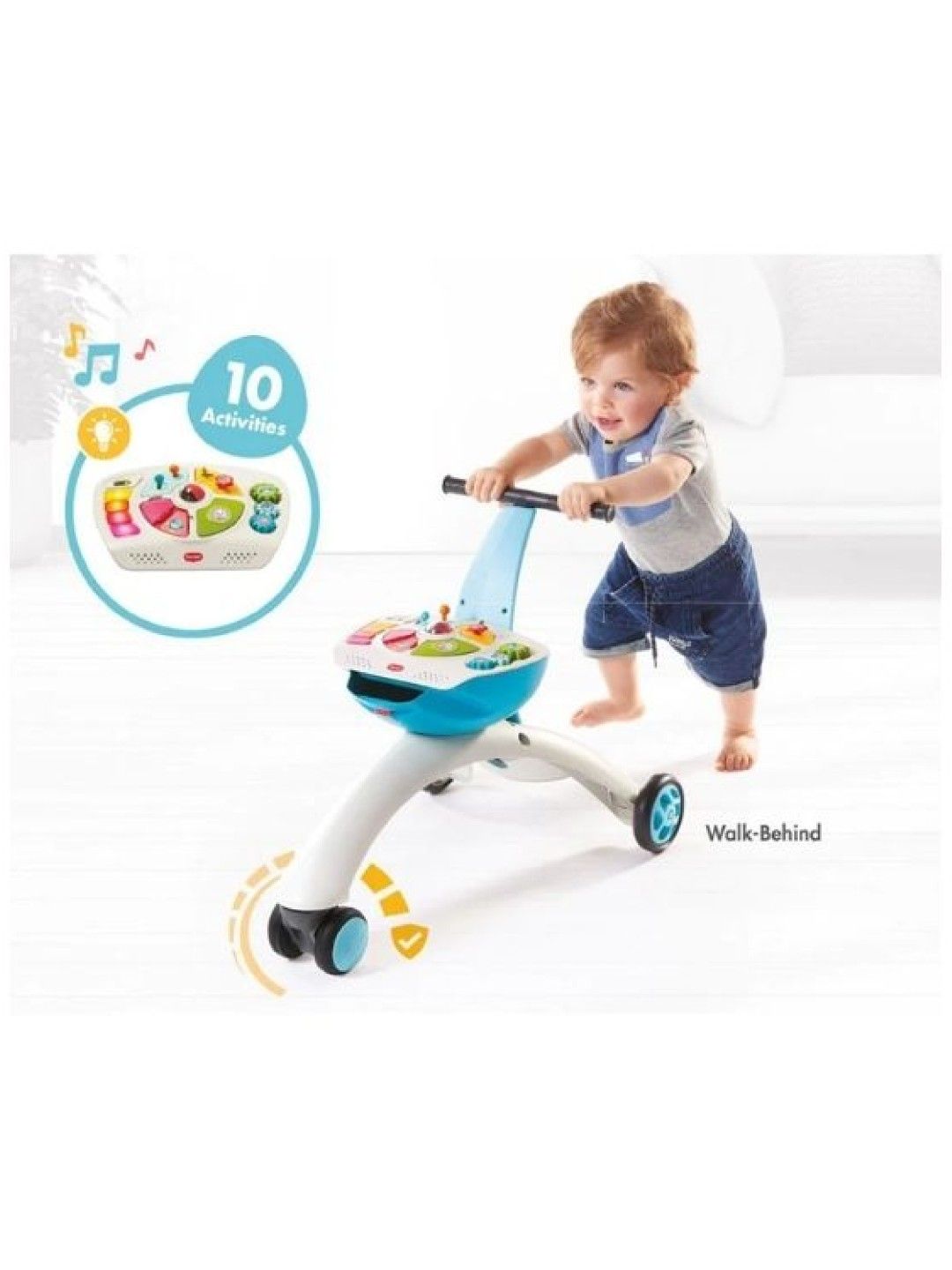 Tiny Love 5-in-1 Walk Behind & Ride On (Blue- Image 2)