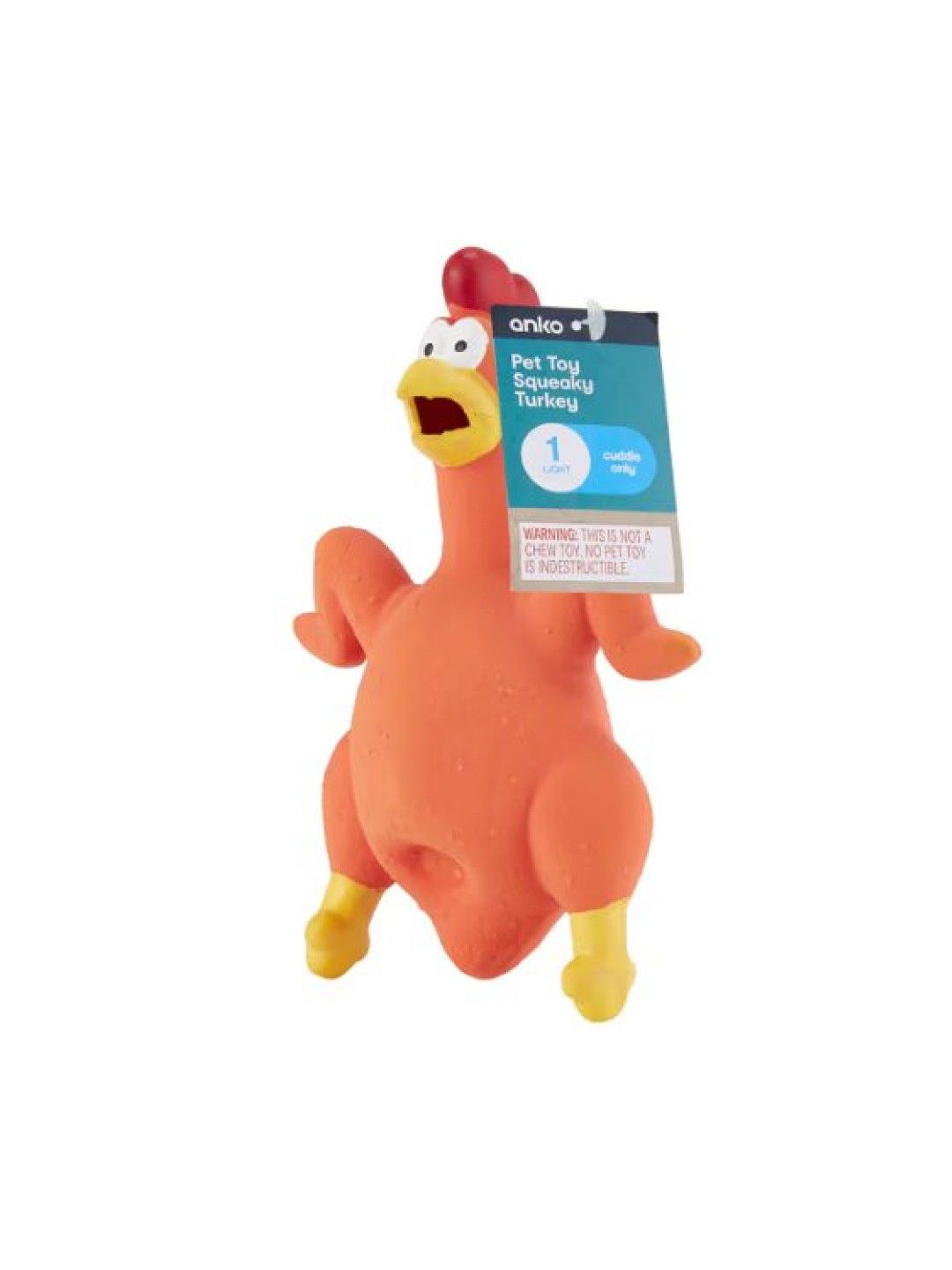 Anko Pet Toy Turkey (Orange- Image 2)