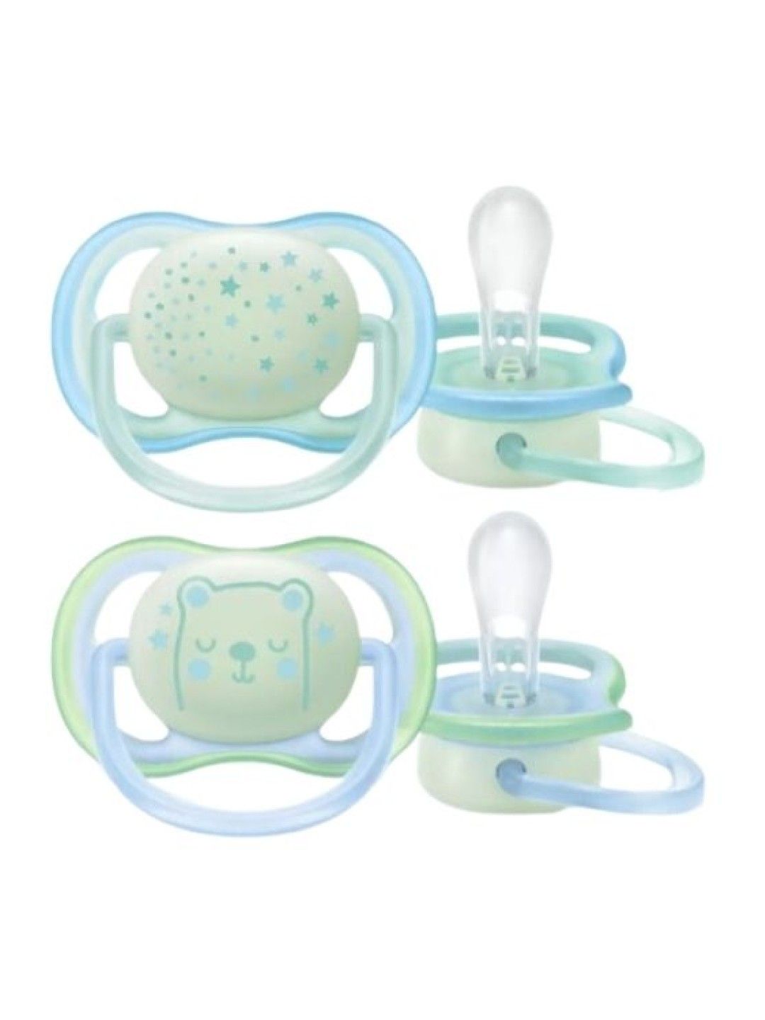 Avent 0-6M Glow in the Dark Ultra Air Night Time Pacifier (2-pack) (Blue- Image 2)