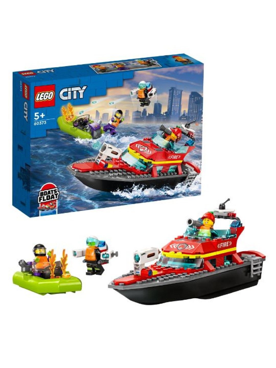 Lego City 60373 Fire Rescue Boat Building Blocks (144pcs) (No Color- Image 2)