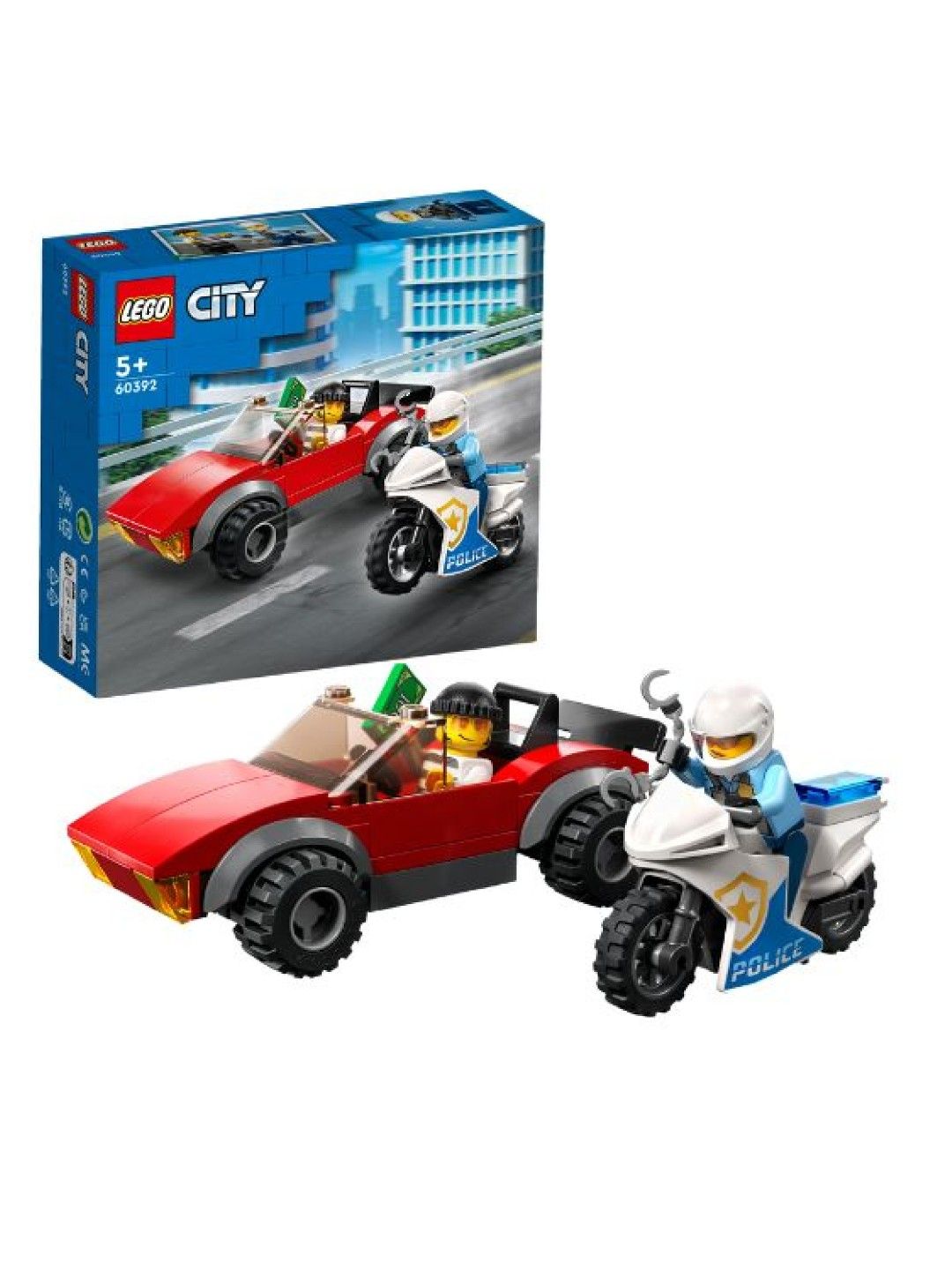 Lego City 60392 Police Bike Car Chase Building Blocks (59pcs) (No Color- Image 2)