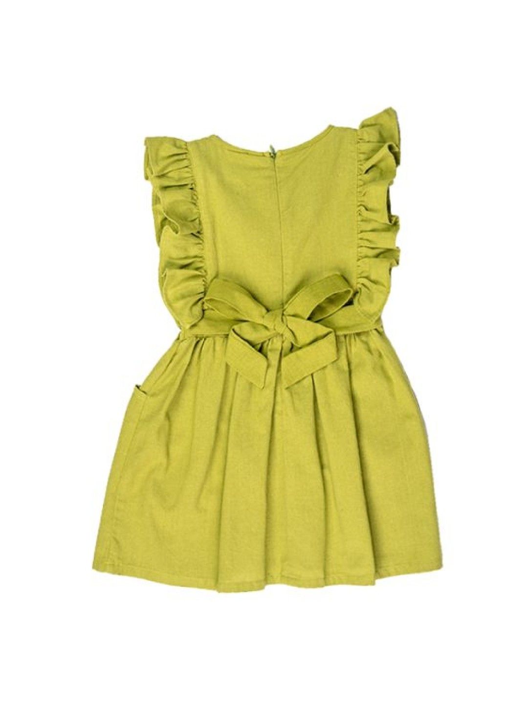 bean fashion Floral Flair Mara Ruffled Sleeve Embroidered Dress with Hat (Light Green- Image 3)