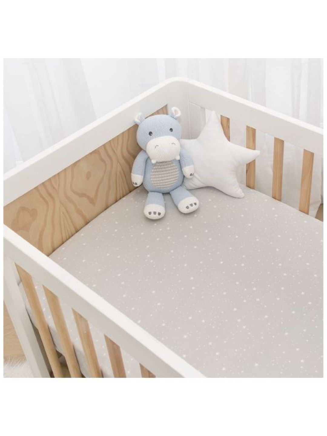 Living Textiles Jersey Cot 2-Pack Fitted Sheets - Noah/Stars (No Color- Image 3)