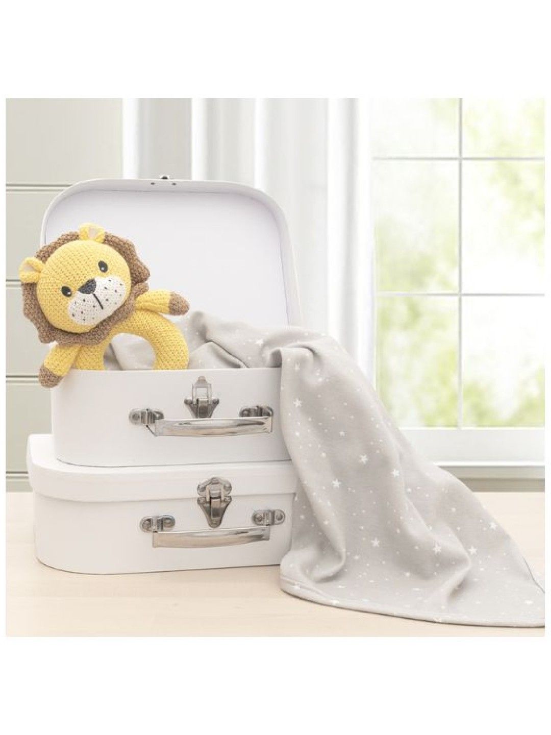 Living Textiles Jersey Swaddle & Rattle Gift Set - Stars/Lion (No Color- Image 3)