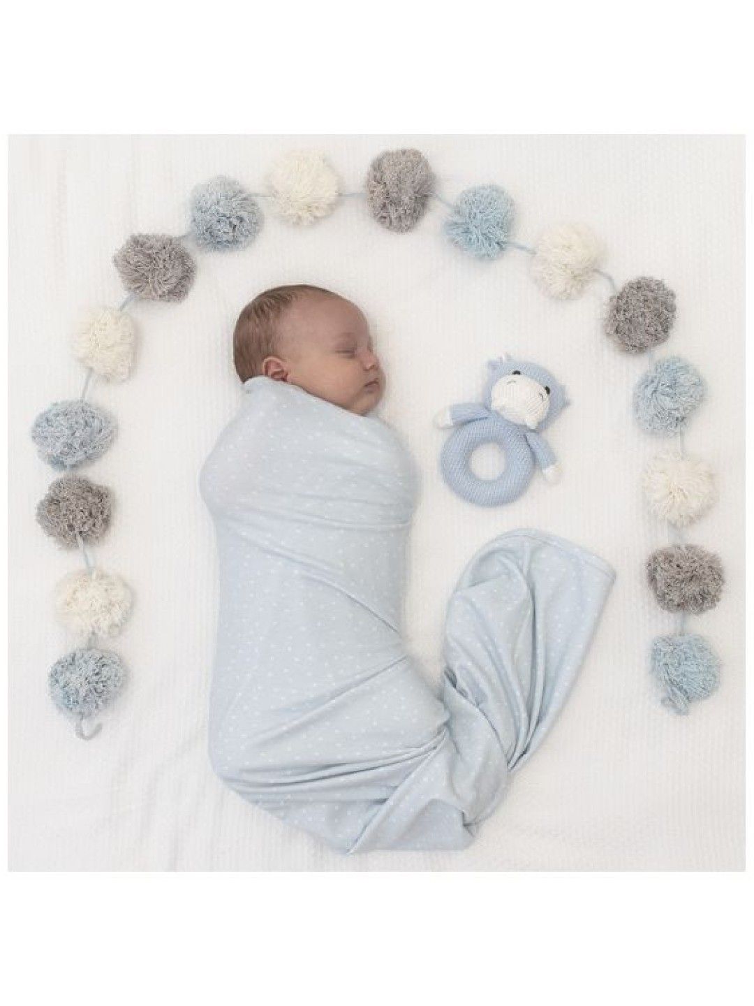 Living Textiles Jersey Swaddle & Rattle Gift Set - Confetti/Hippo (No Color- Image 4)
