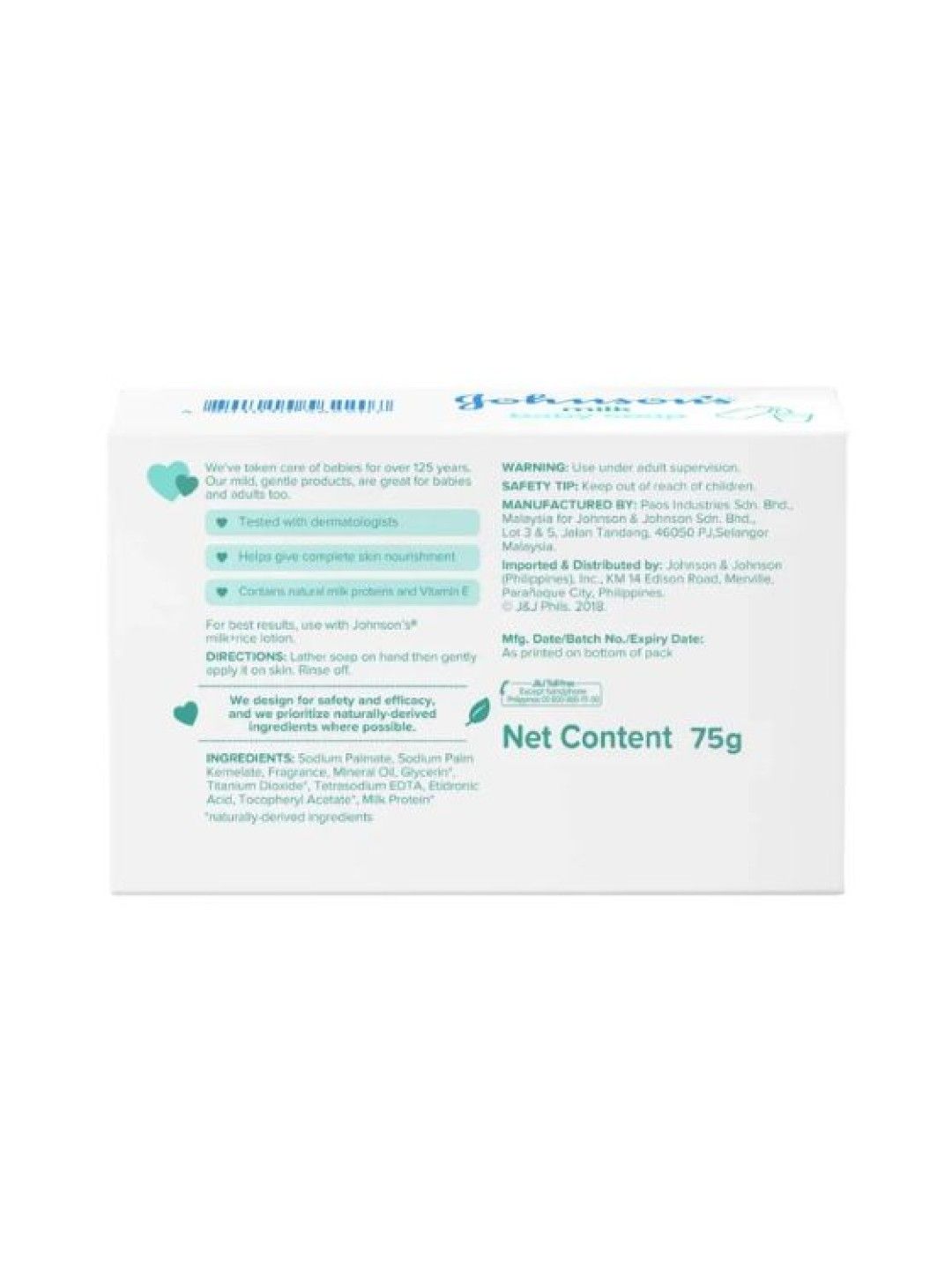 Johnson's Milk Baby Soap (75g) (No Color- Image 2)