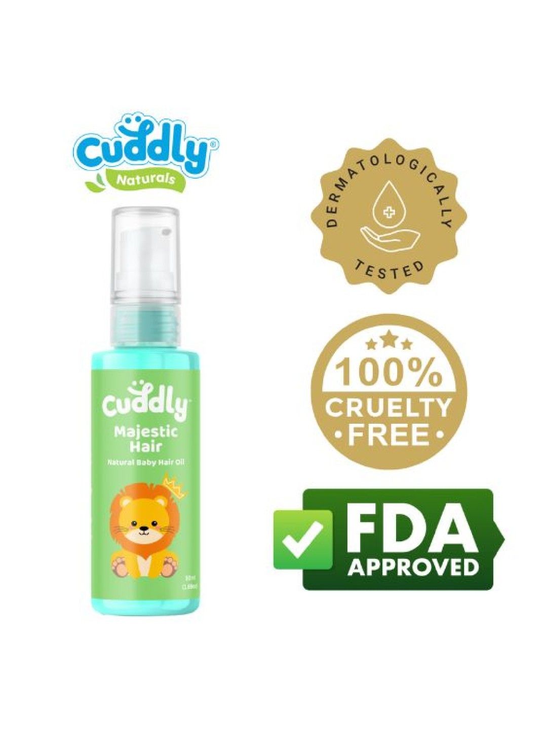 Cuddly Organic Majestic Hair Natural Baby Hair Oil (50ml) (No Color- Image 2)