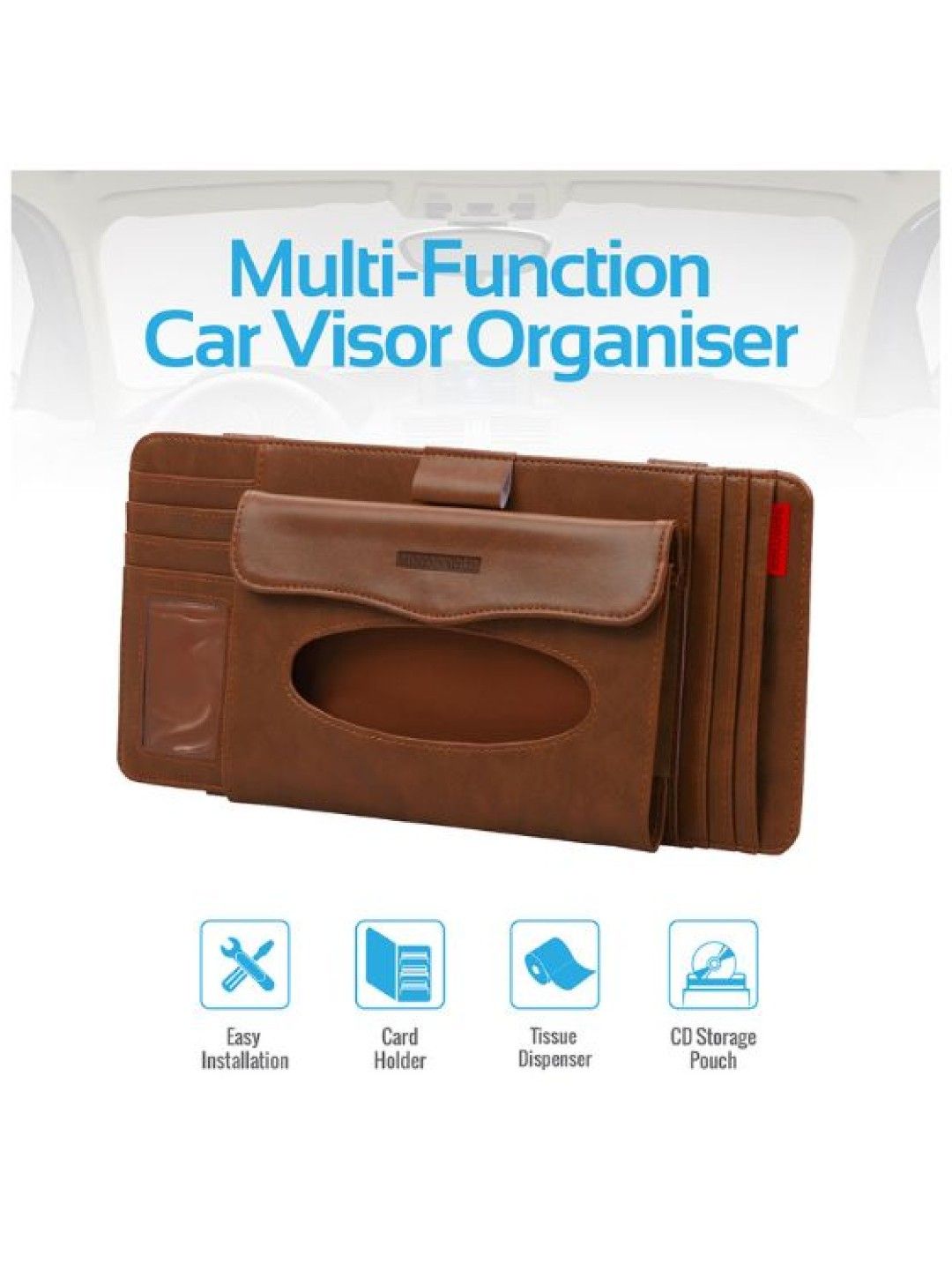 Promate CARCADDY MultiFunction Car Visor Organizer edamama