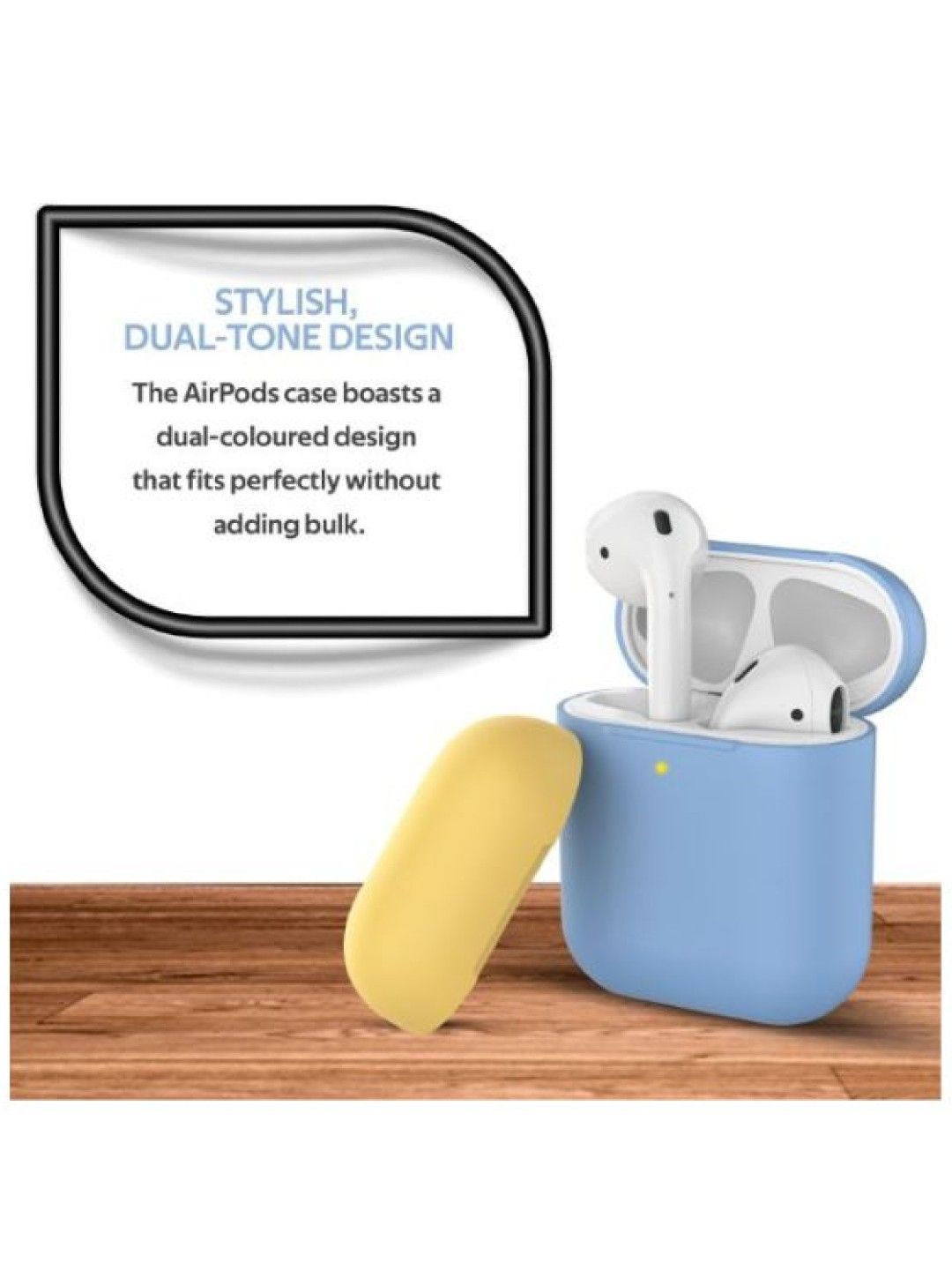 Promate SILICASE Dual-Toned Multi-Design Protective Case for Airpods (Blue- Image 2)