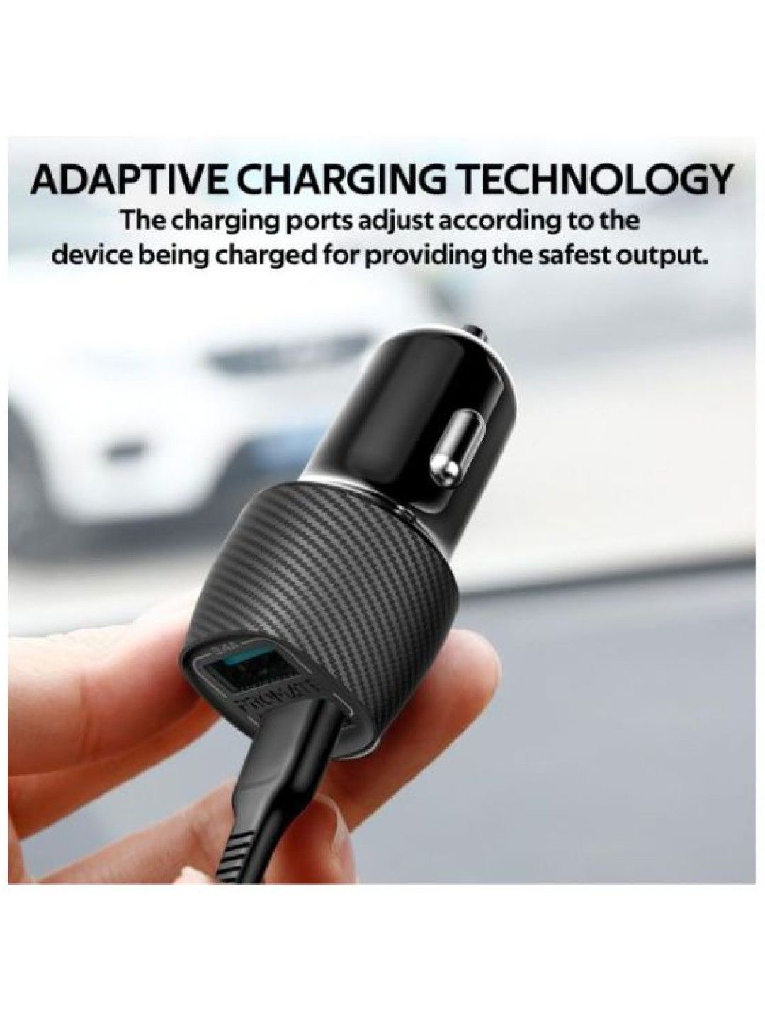 Promate VOLTRIP-DUO 3.4A Car Charger With Dual USB Ports (Black- Image 2)