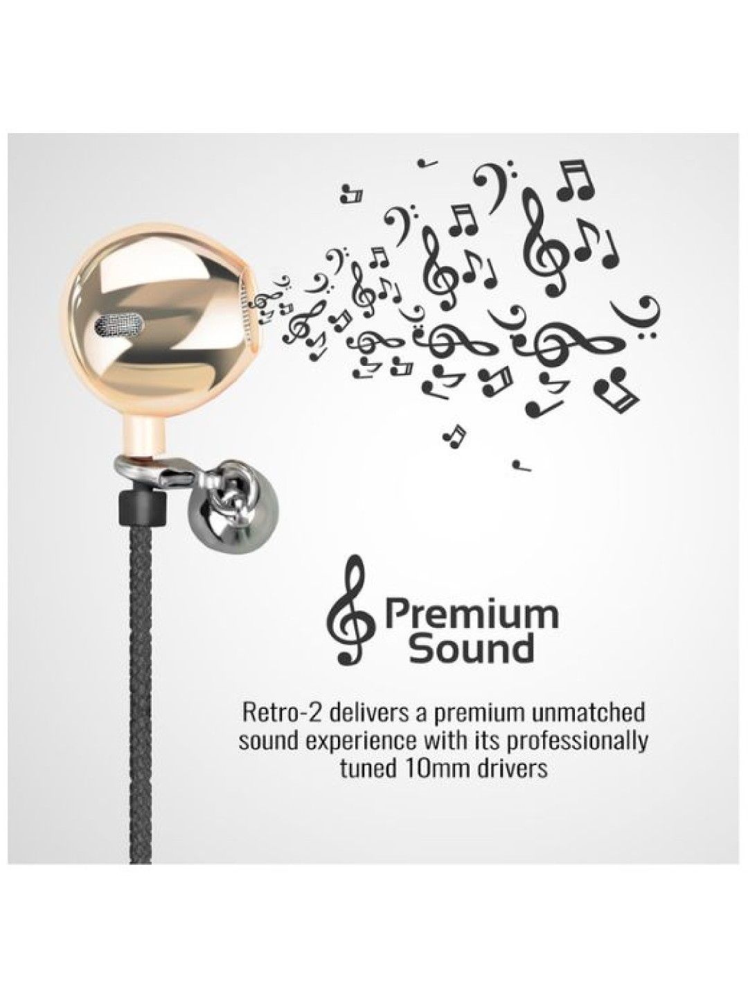 Promate RETRO-2 Wearable Bracelet Style with Pandora Beads Stereo Earphones (Black- Image 2)