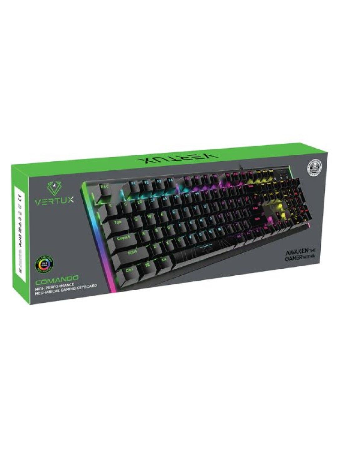 Vertux COMANDO.EN Mechanical Gaming Keyboard (Black- Image 2)