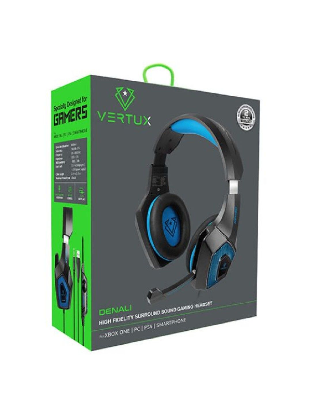 Vertux DENALI High Fidelity Surround Sound Gaming Headset (Blue- Image 2)