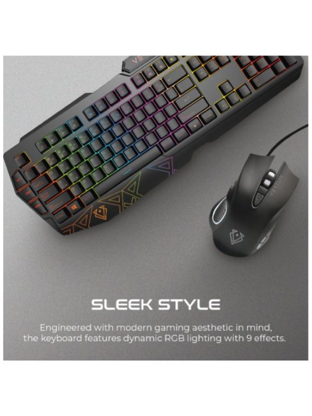 Vertux VENDETTA Ergonomic Gaming Keyboard & Mouse With Programable Macro Keys (Black- Image 2)