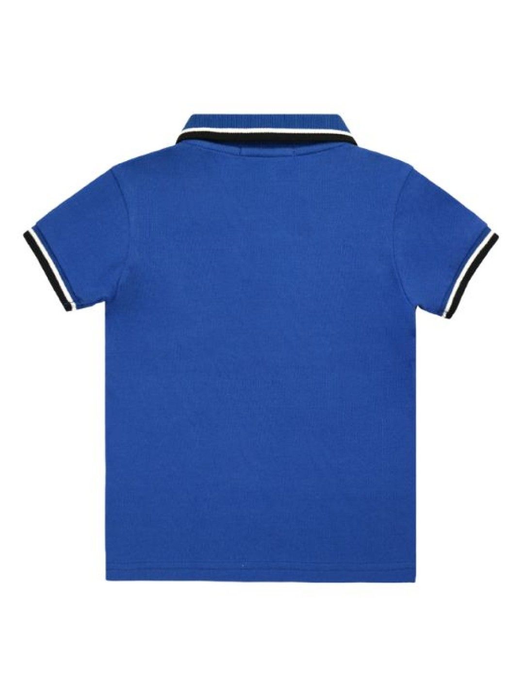 Grizzly Boys Short Sleeve Polo Shirt with Cut & Sew & Tapping with Patch Embroidery (Royal Blue- Image 2)