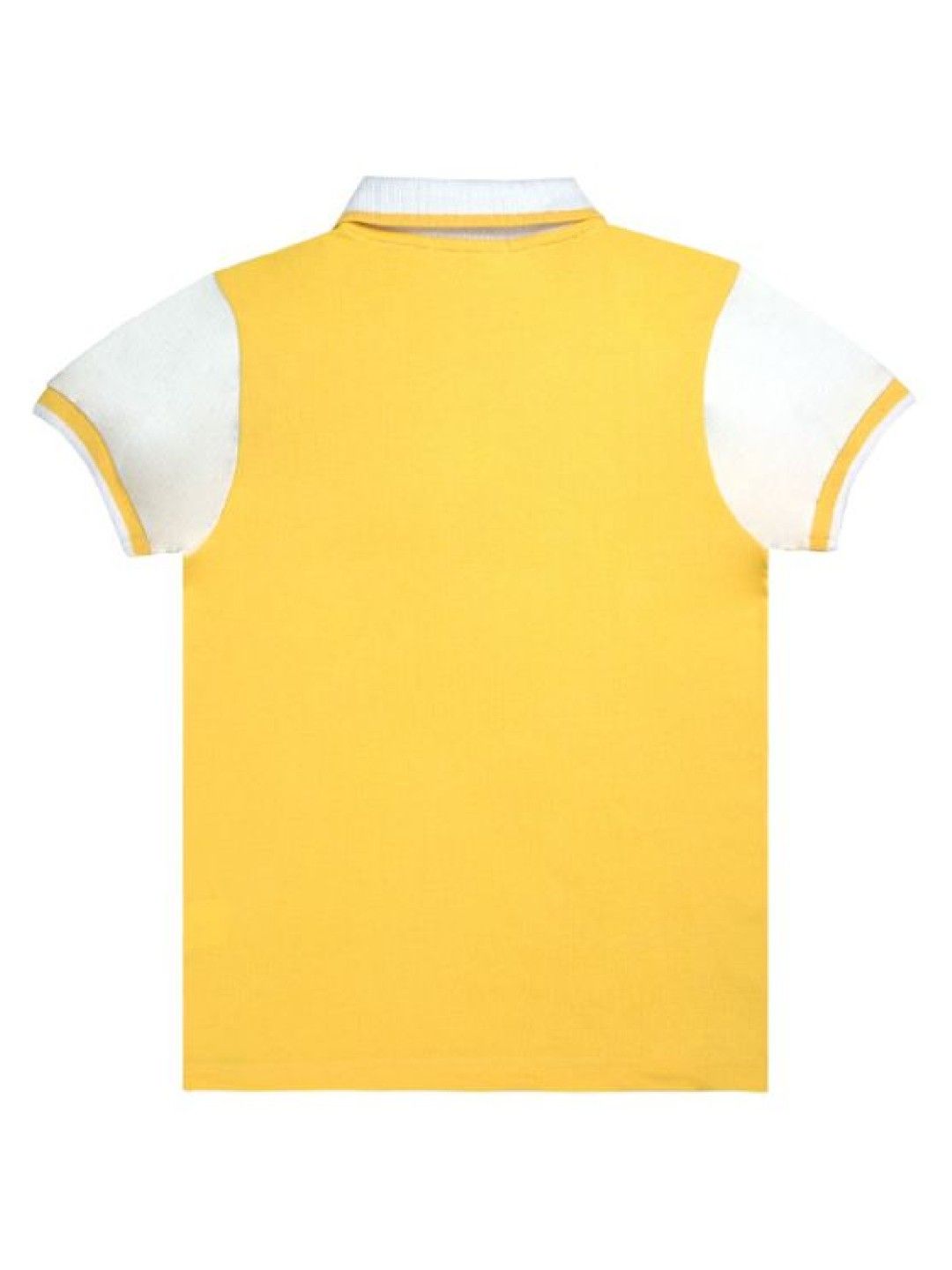 Grizzly Boys Short Sleeve Polo Shirt with Cut & Sew & Patch Embroidery (Yellow- Image 2)