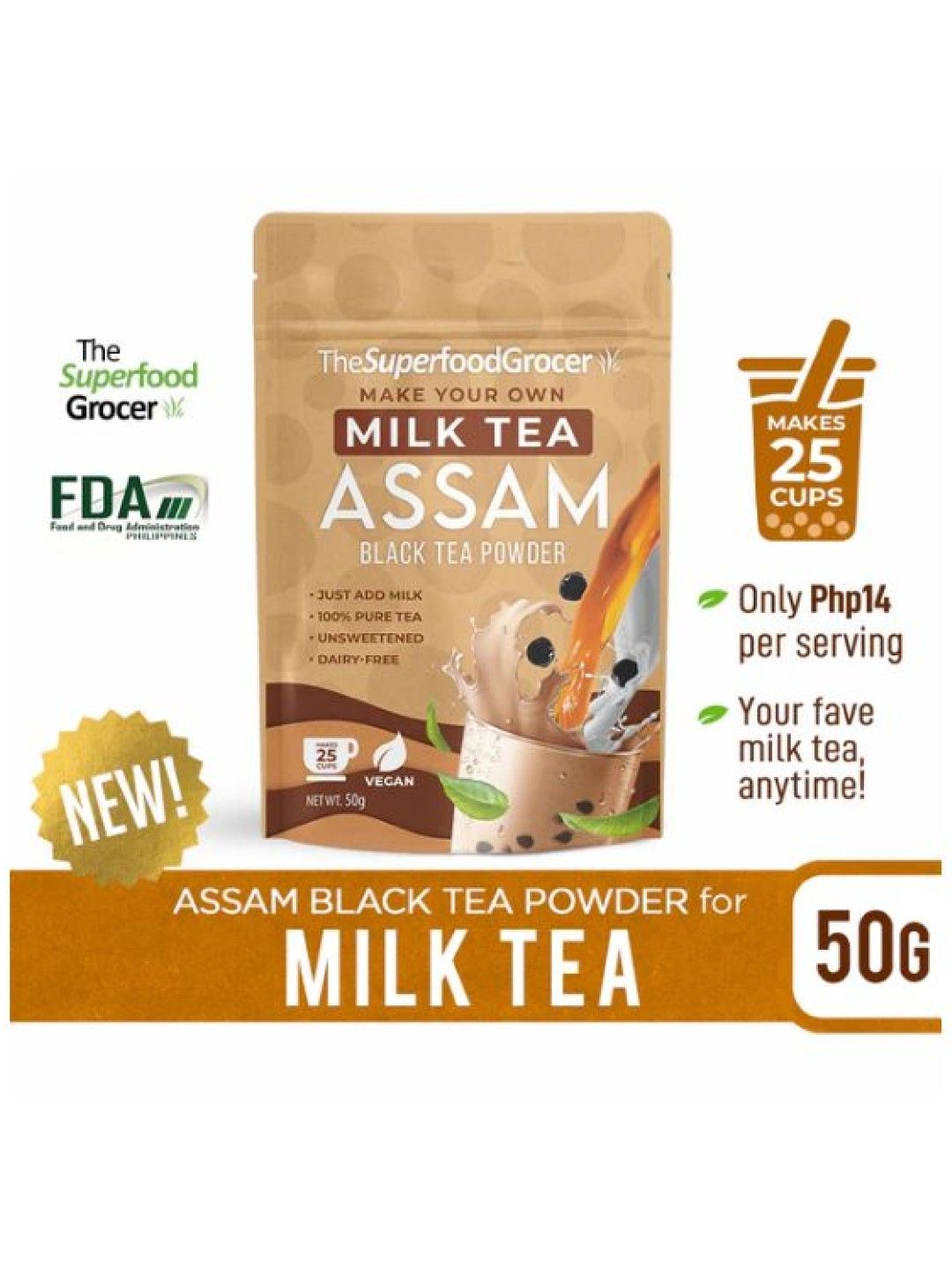 The Superfood Grocer Assam Black Tea Powder (No Color- Image 2)