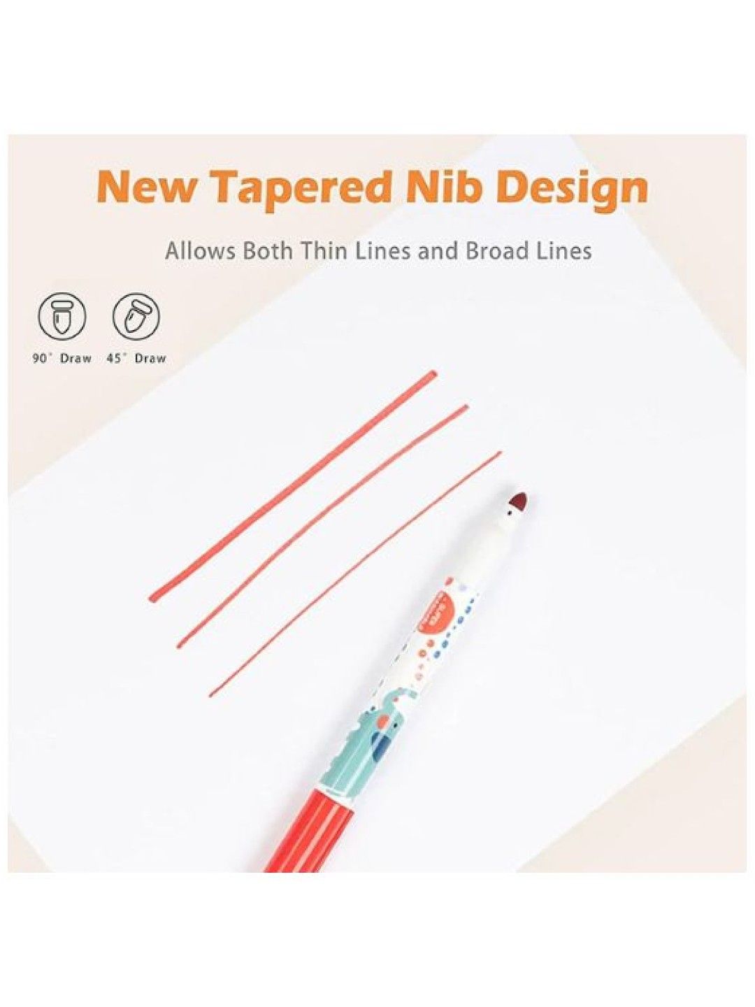 Y-PLUS+ Elephant Super Washable Fibre Pen (12 Colors) (No Color- Image 2)