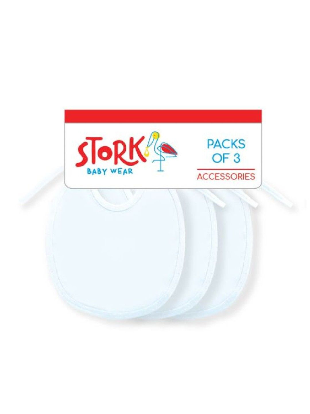 Stork Baby Wear Bib (3pcs) (White- Image 2)