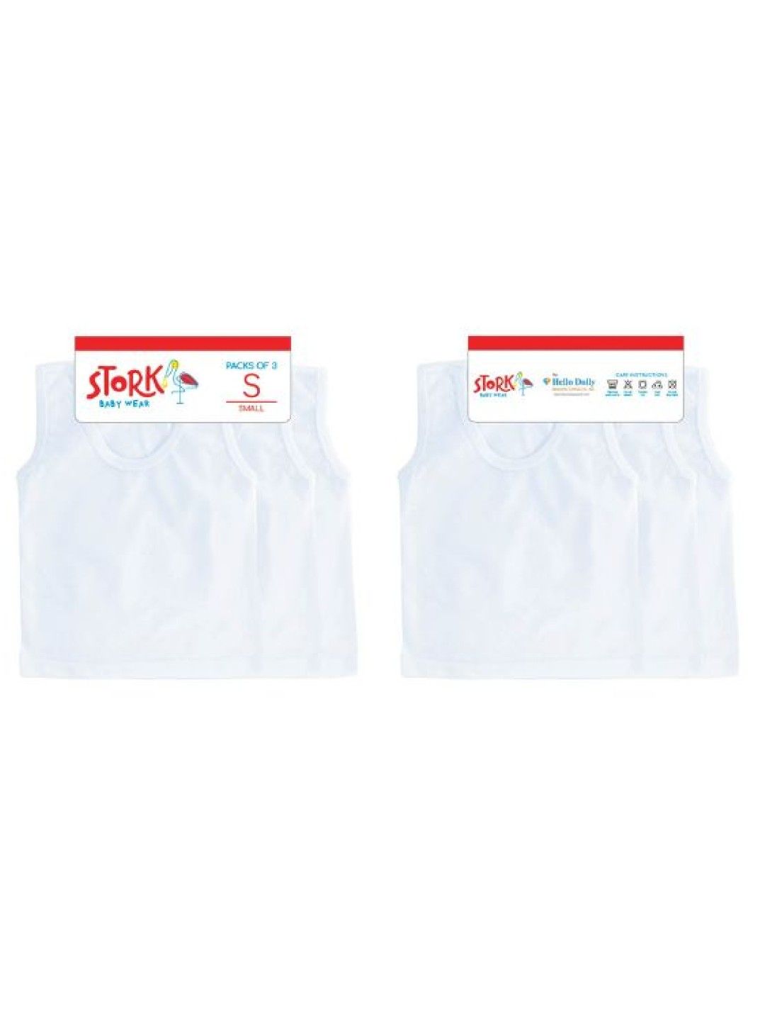 Stork Baby Wear Sando (3pcs) (White- Image 2)