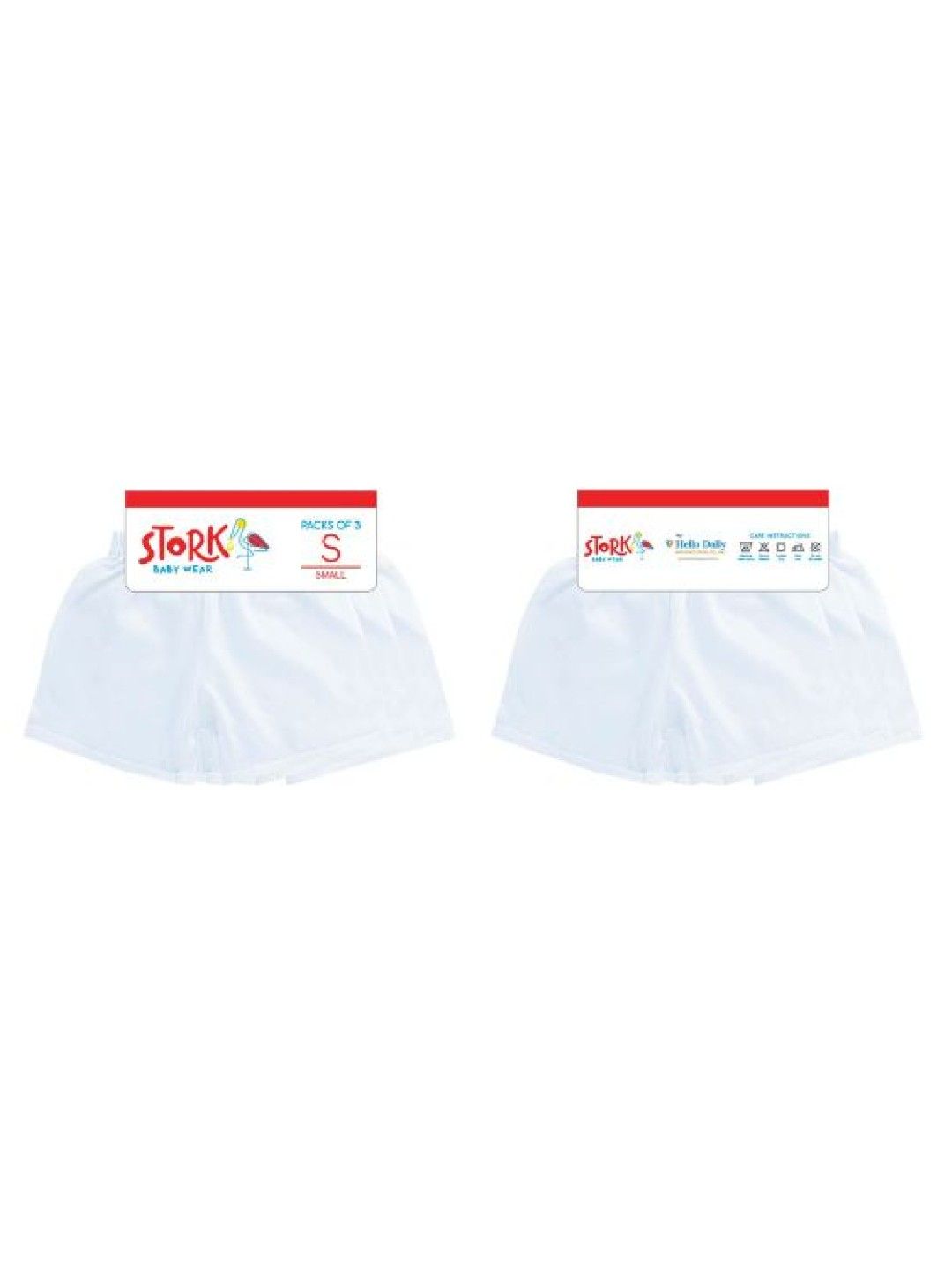 Stork Baby Wear Shorts (3pcs) (White- Image 2)