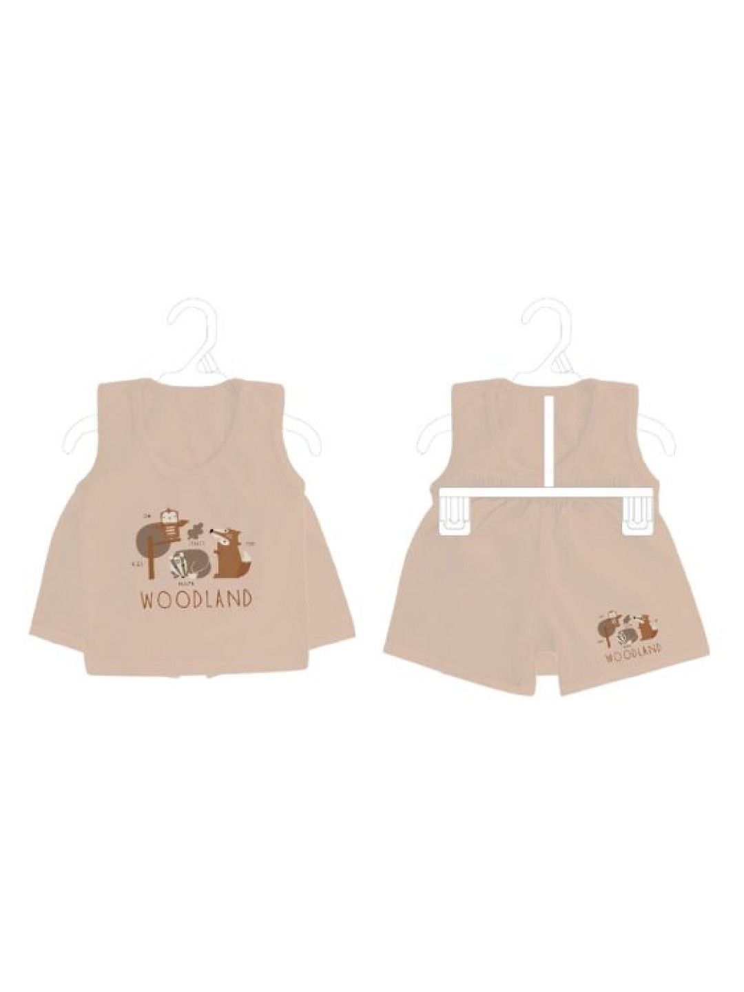 Hello Dolly Todddler Boys Organic Printed Sando and Shorts Set (Woodland- Image 2)