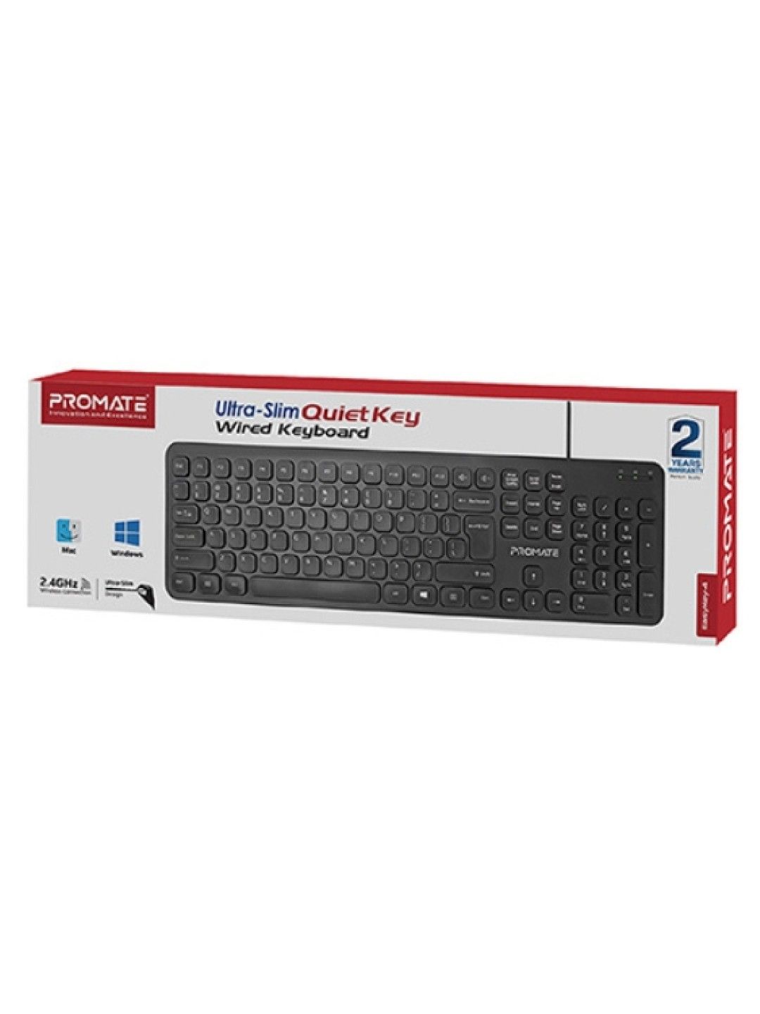 Promate EASYKEY-4 Ultra-Slim Quiet Keys Wired Keyboard (Black- Image 2)