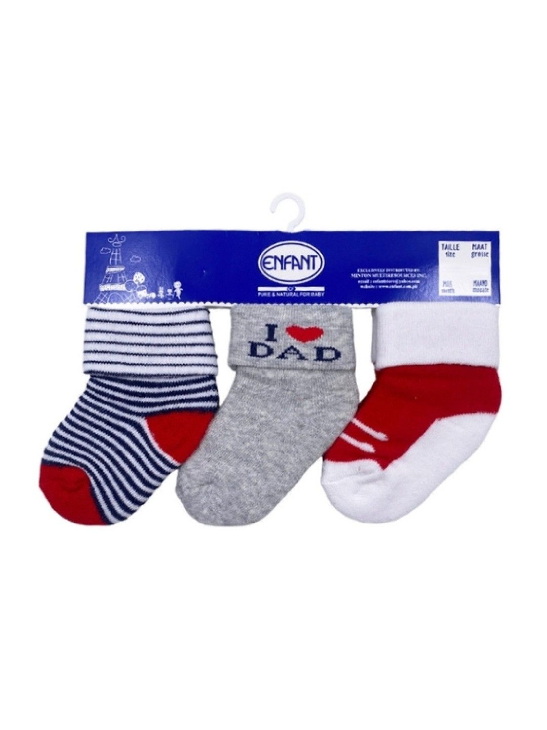 Enfant Baby Socks (3 pairs) (I Love Dad- Image 3)