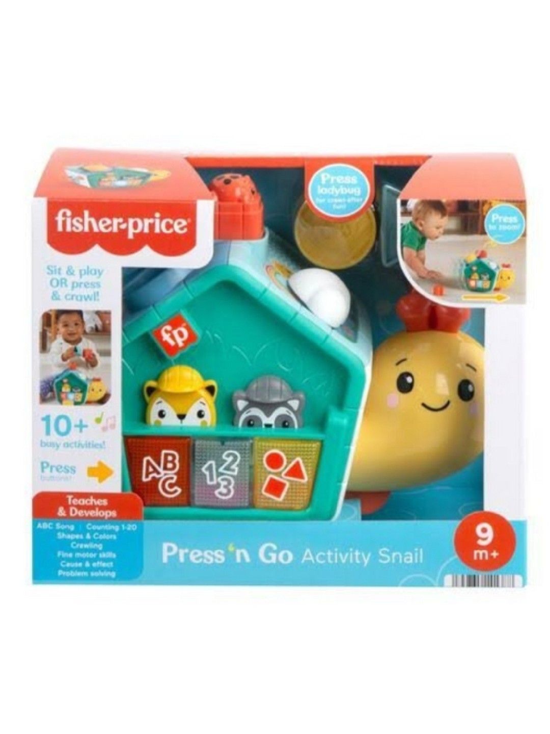 Fisher Price 2 in 1 Press N Go Activity Snail (No Color- Image 2)