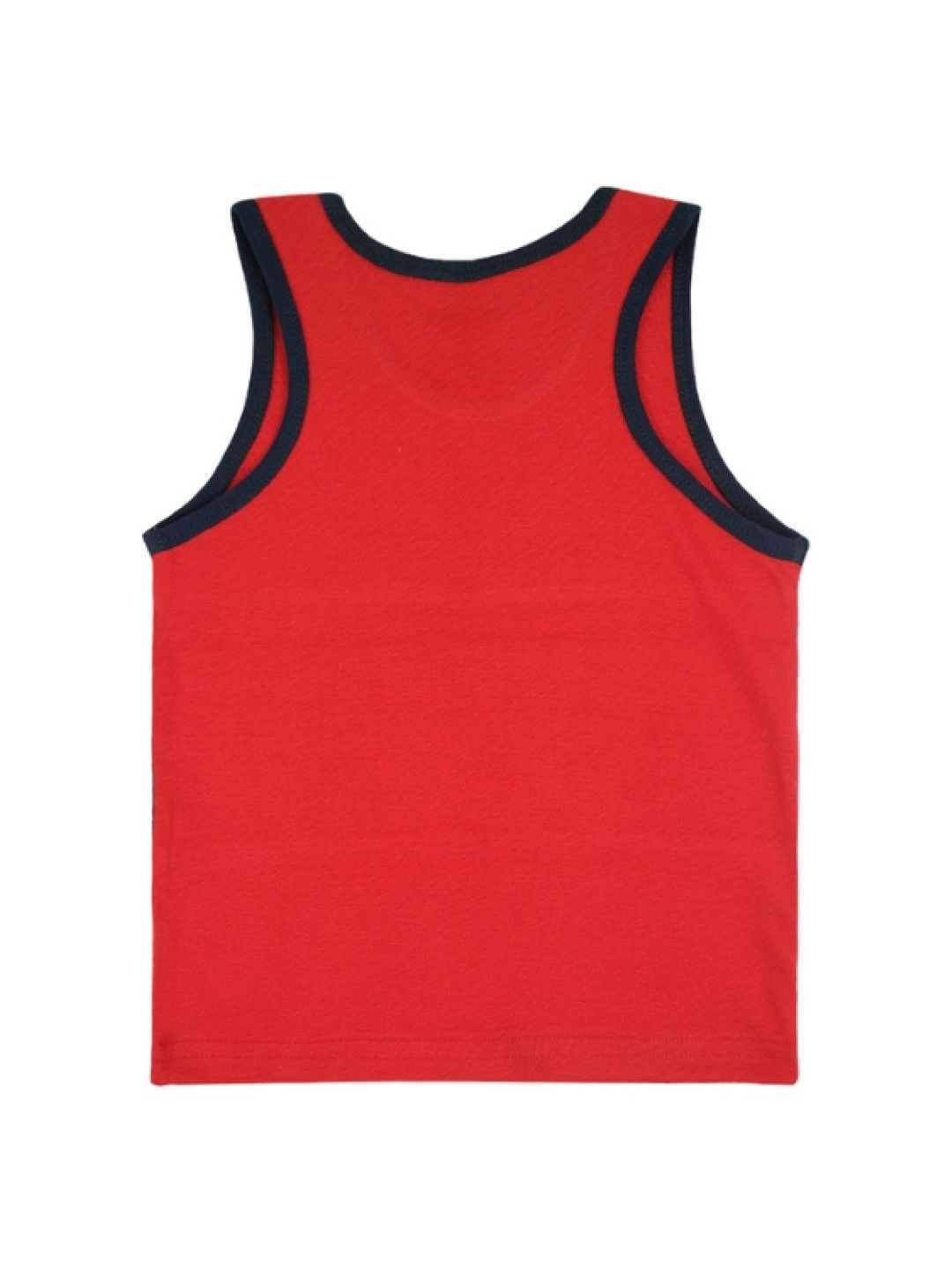 Grizzly Boys Sando Shirt with Cut & Sew Print (Red- Image 2)